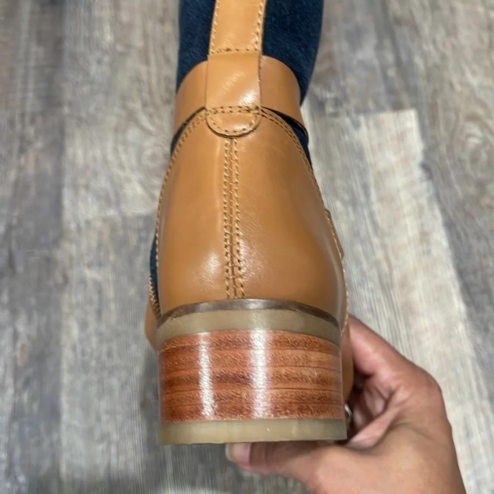 Stivali 2 tone blue/honey boots. Sz 6.5
